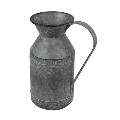 11" Gray Metal Jug Vase-5