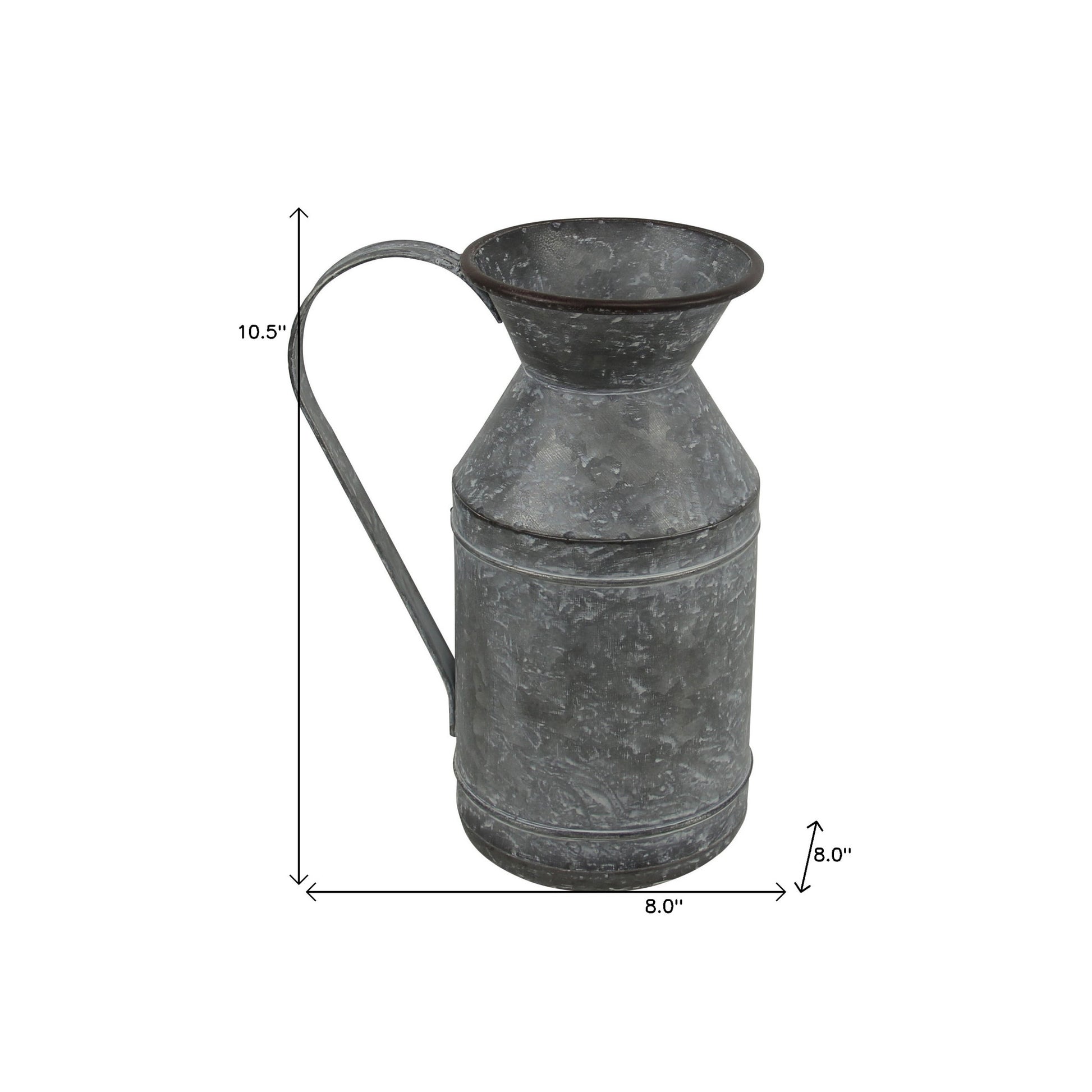 11" Gray Metal Jug Vase-6
