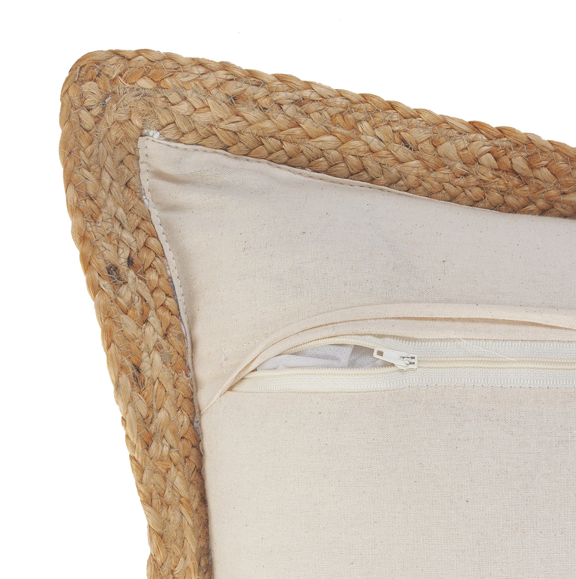 20" X 20" Tan Pastel Blue And Pastel Yellow 100% Cotton Geometric Zippered Pillow-7