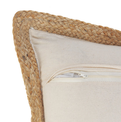 20" X 20" Tan Pastel Blue And Pastel Yellow 100% Cotton Geometric Zippered Pillow-7