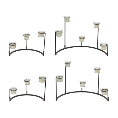 Set of Four Black Metal Centerpiece Votive Candle Holders-1