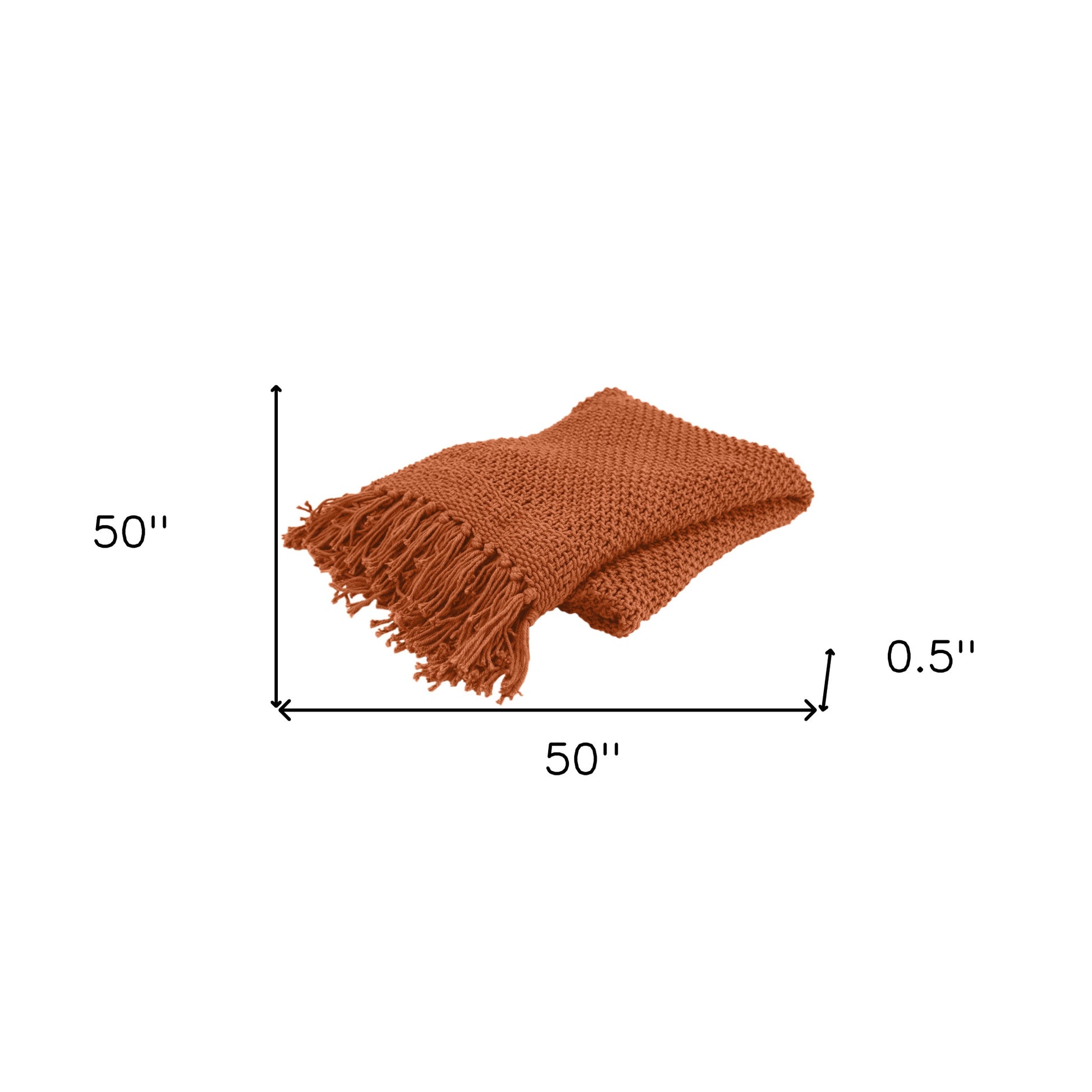 Orange Woven 100% Cotton Throw Blanket-3