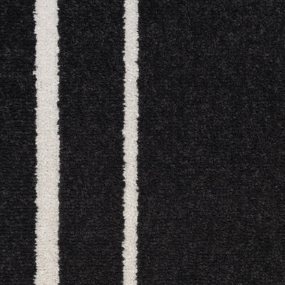 3' X 5' Black And Ivory Indoor Outdoor Area Rug-4