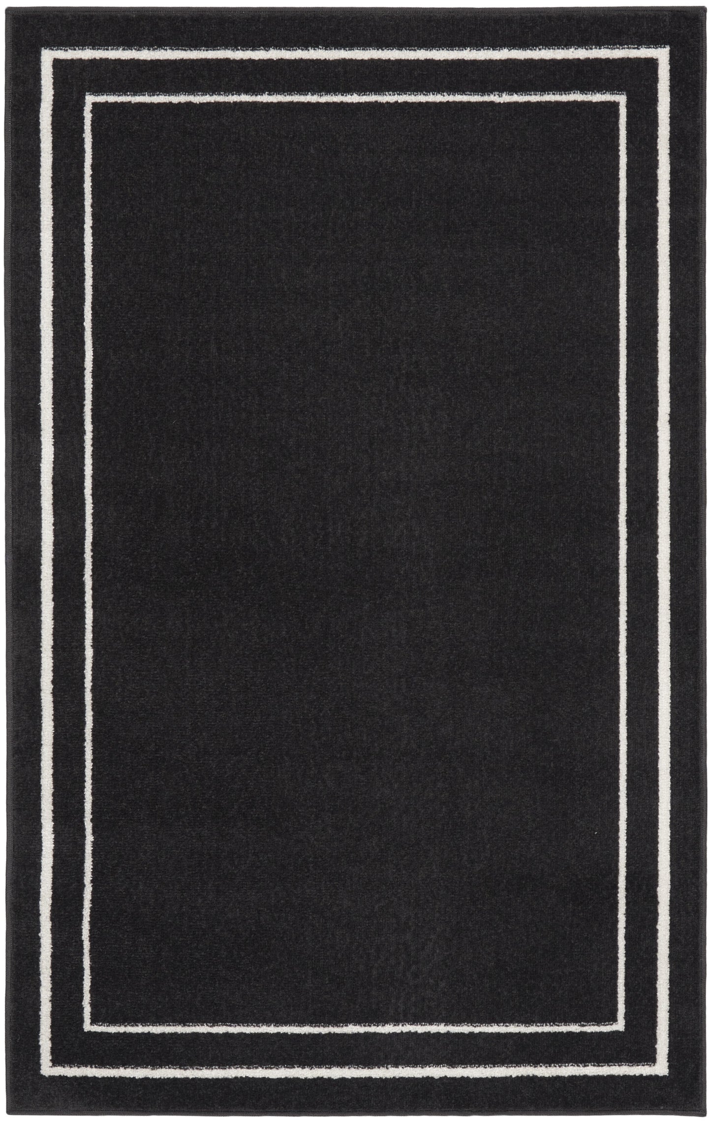 3' X 5' Black And Ivory Indoor Outdoor Area Rug-7