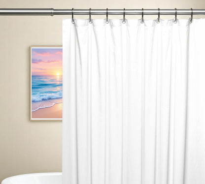 72" White Vinyl Shower Curtain Liner-1