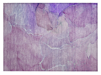 2' X 3' Purple Abstract Washable Non Skid Indoor Outdoor Area Rug-1
