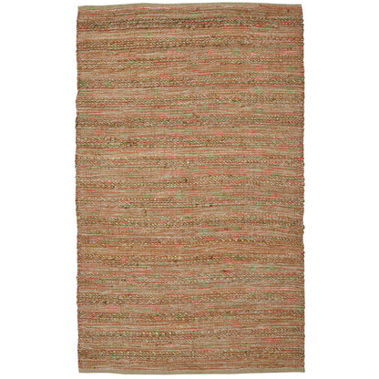 2' X 3' Brown And Brick Red Jute Striped Flatweave Handmade Area Rug-1