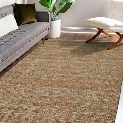 2' X 3' Brown And Brick Red Jute Striped Flatweave Handmade Area Rug-8