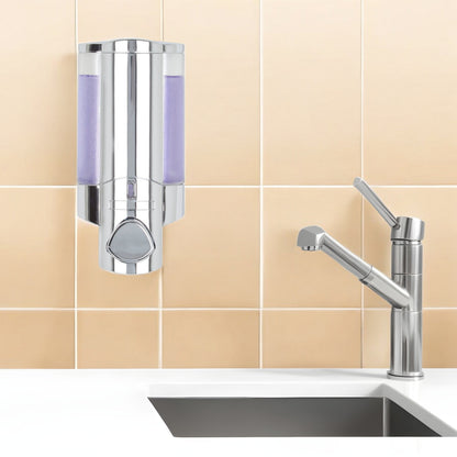 Silver Heavy Duty Plastic Wall Mount Soap Dispenser-1