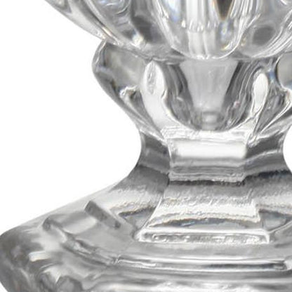 Set of Two Clear Glass Urn Table Vases-6