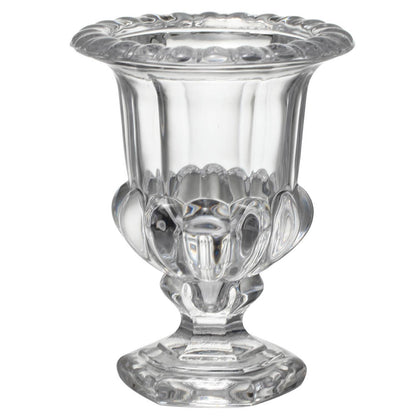 Set of Two Clear Glass Urn Table Vases-3