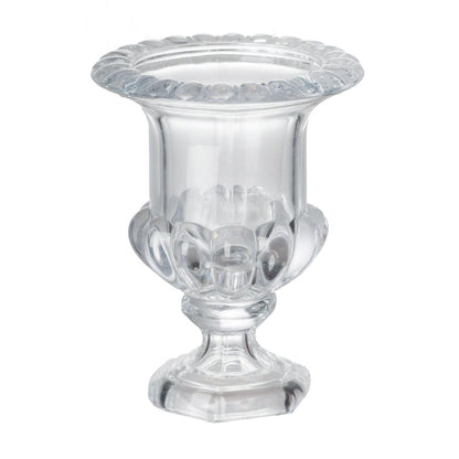 Set of Two Clear Glass Urn Table Vases-4