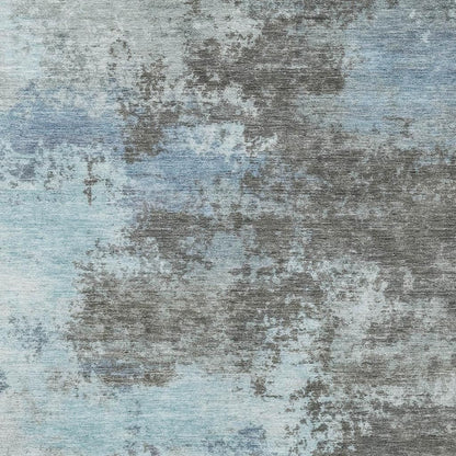 3' X 5' Taupe And Sky Blue Abstract Washable Indoor Outdoor Area Rug-5