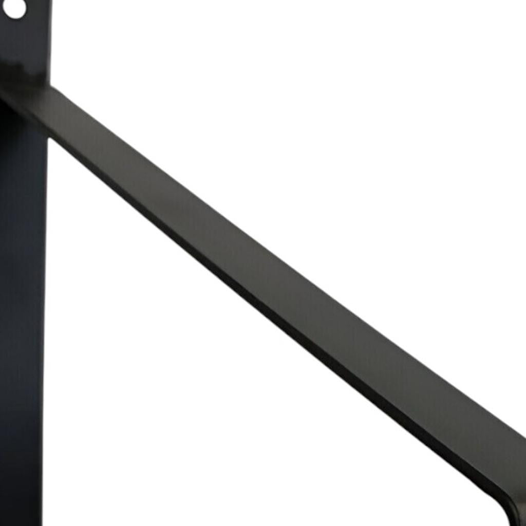 8" Set Of Two Black Metal Wall Mounted Shelf Brackets-3