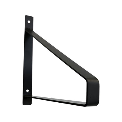 8" Set Of Two Black Metal Wall Mounted Shelf Brackets-0